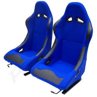 Blue Fixed Bucket Seats - Pair